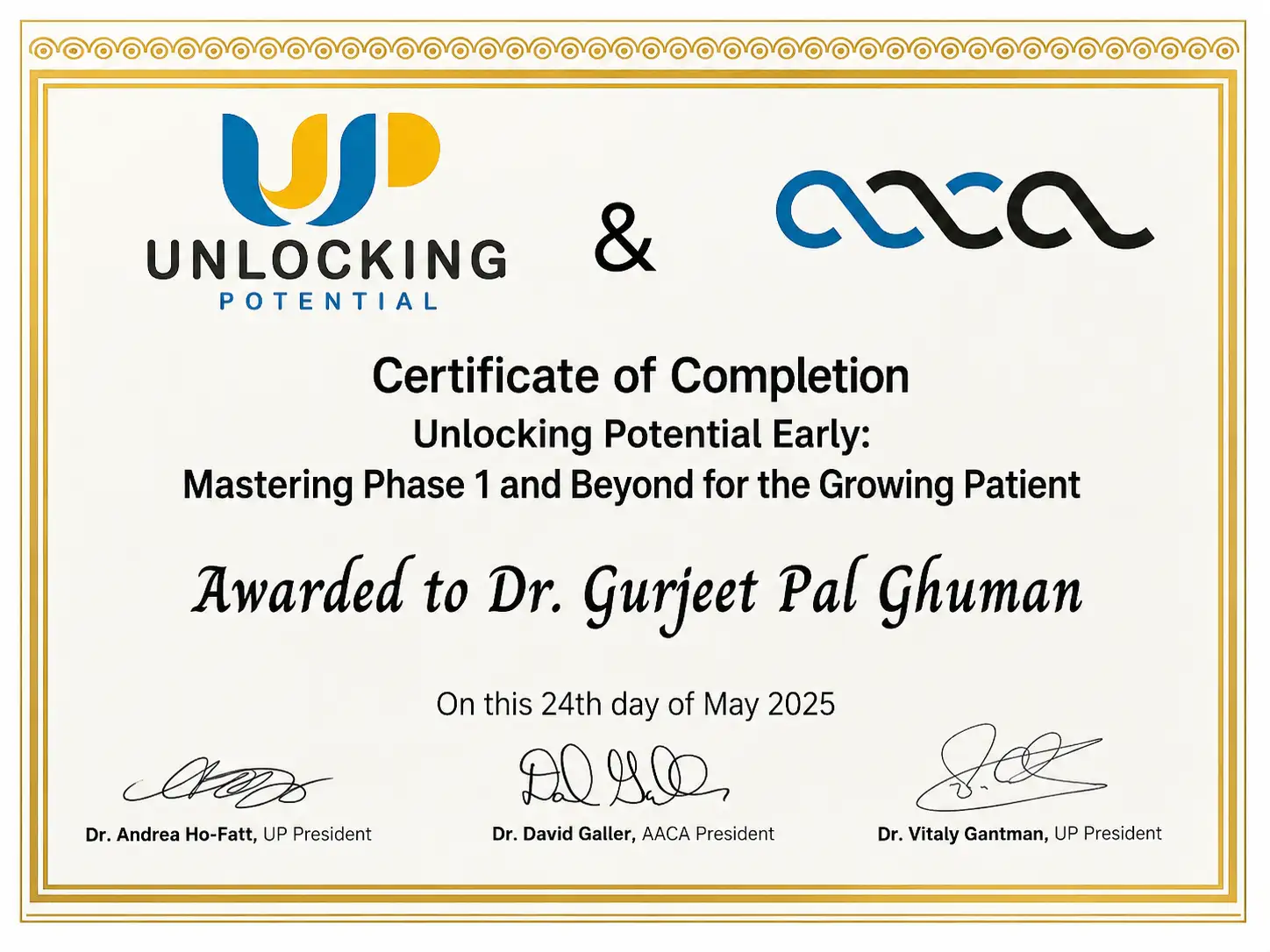 dr gurjeet pal ghuman unlocking potential certificate
